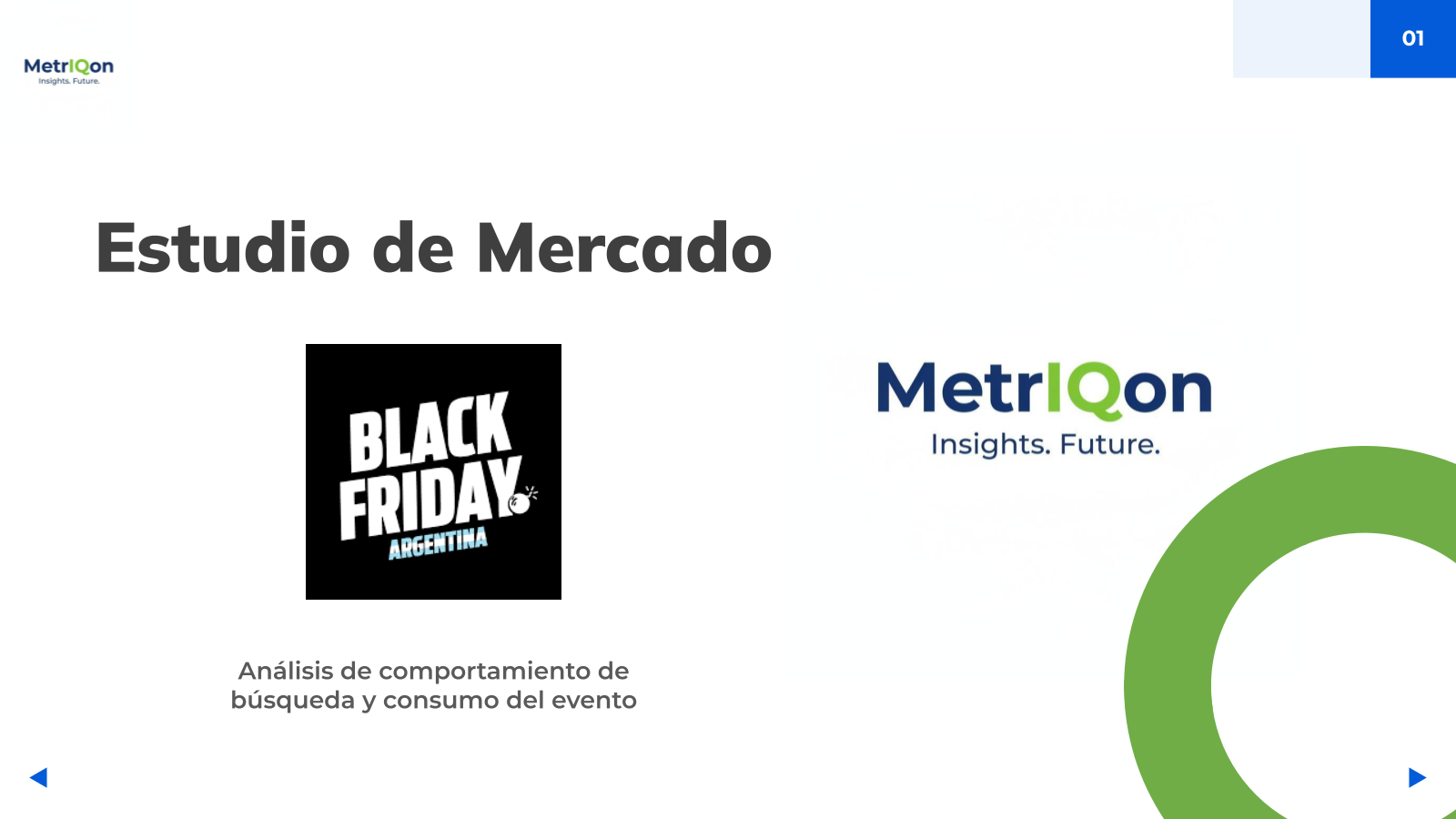 Primera diapositiva del estudio MetrIQon sobre Black Friday en Argentina