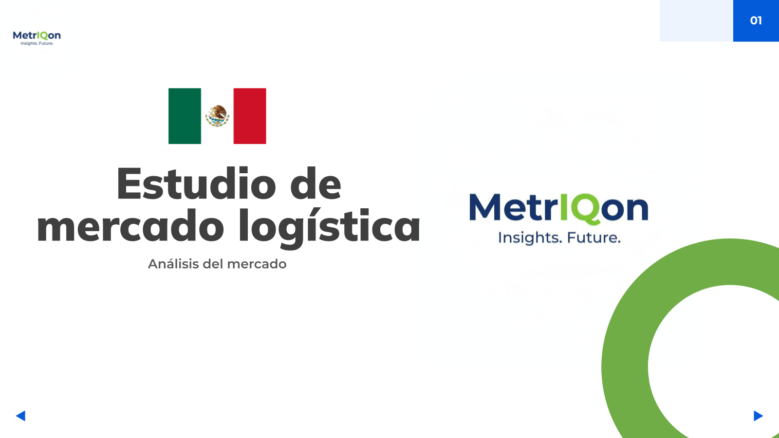 Primera diapositiva del estudio de mercado de logística end-to-end